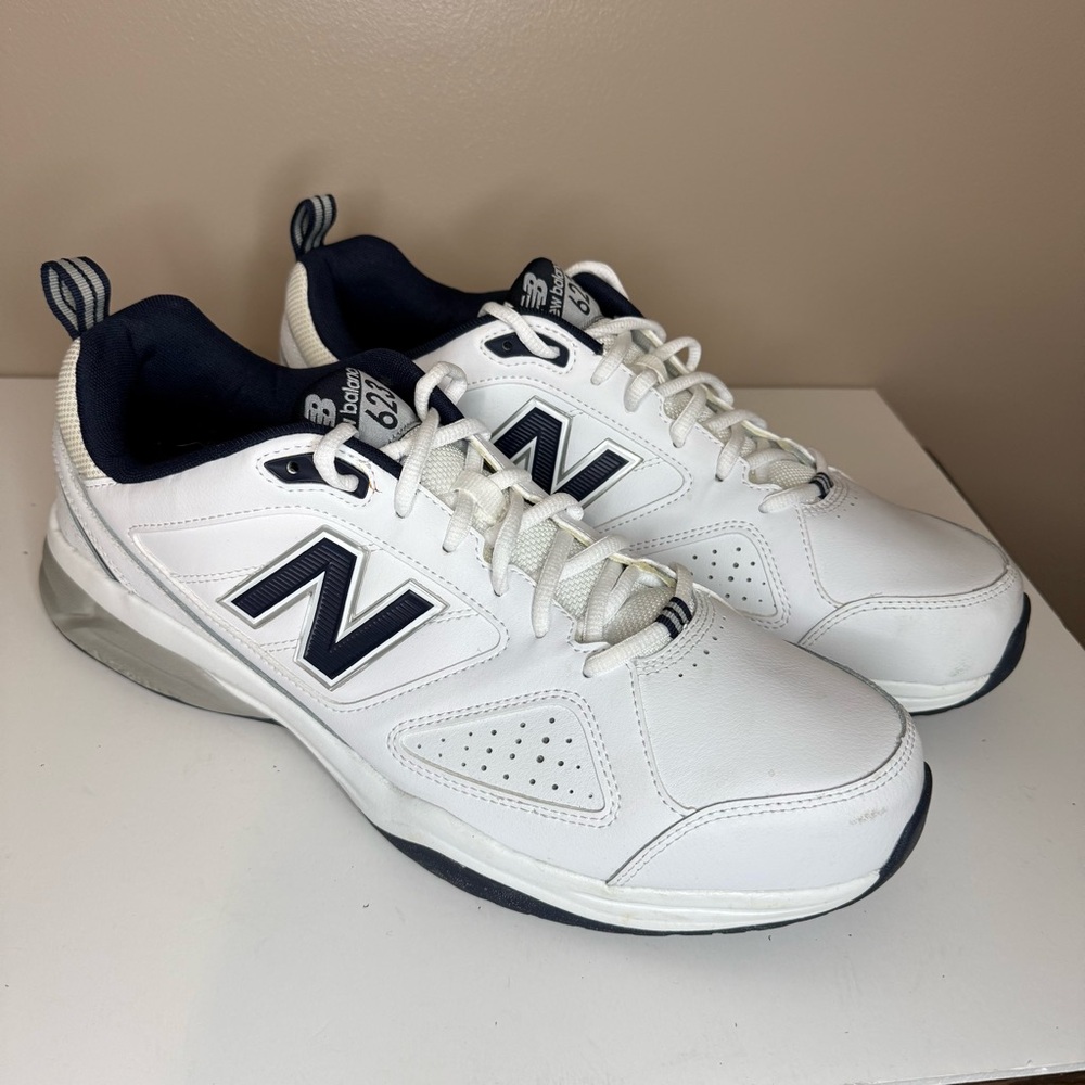 New Balance 623v3 cross-trainer walking shoe sneaker‎ white navy Men’s 14